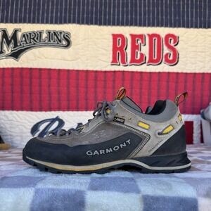 Size 10 - Garmont Dragontail Gore-Tex Hiking Shoes Mens Gray & Yellow Leather